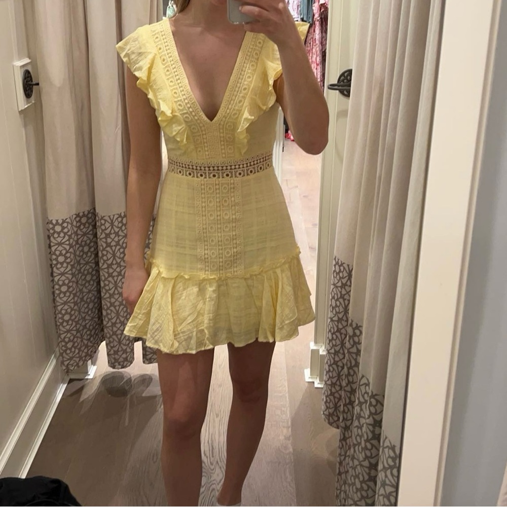 Butter Yellow Ruffle Mini Dress